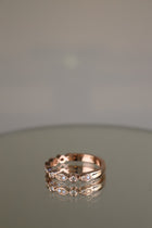 Rose gold art deco round brilliant diamond ring