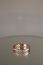 Rose gold art deco round brilliant diamond ring