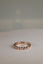 Rose gold art deco round brilliant diamond ring