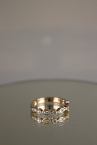 Yellow gold art deco round brilliant diamond ring