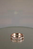 Rose gold art deco round brilliant diamond ring