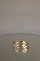 Yellow gold art deco round brilliant diamond ring