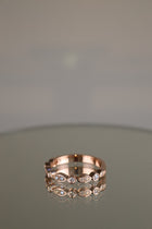 Rose gold art deco round brilliant diamond ring