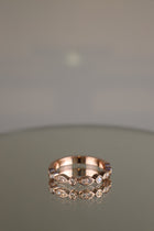 Rose gold art deco round brilliant diamond ring