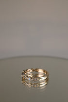 Yellow gold art deco round brilliant diamond ring